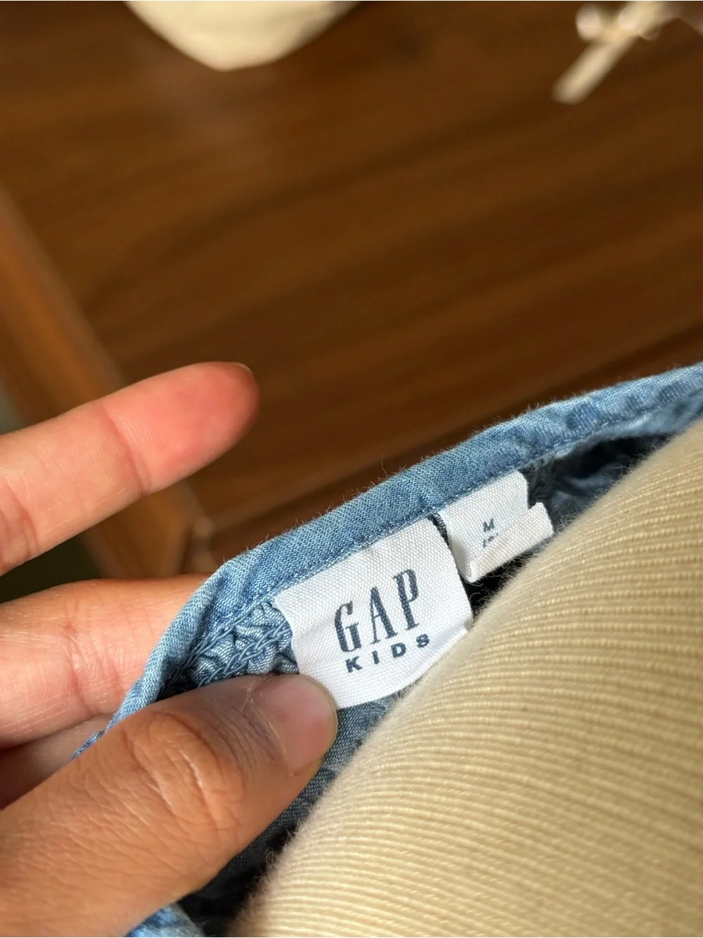 GAP Light Blue Smocked Peplum Tank